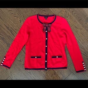 Red navy sweater shirt Tablots NWOT